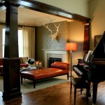 colored leather piano room